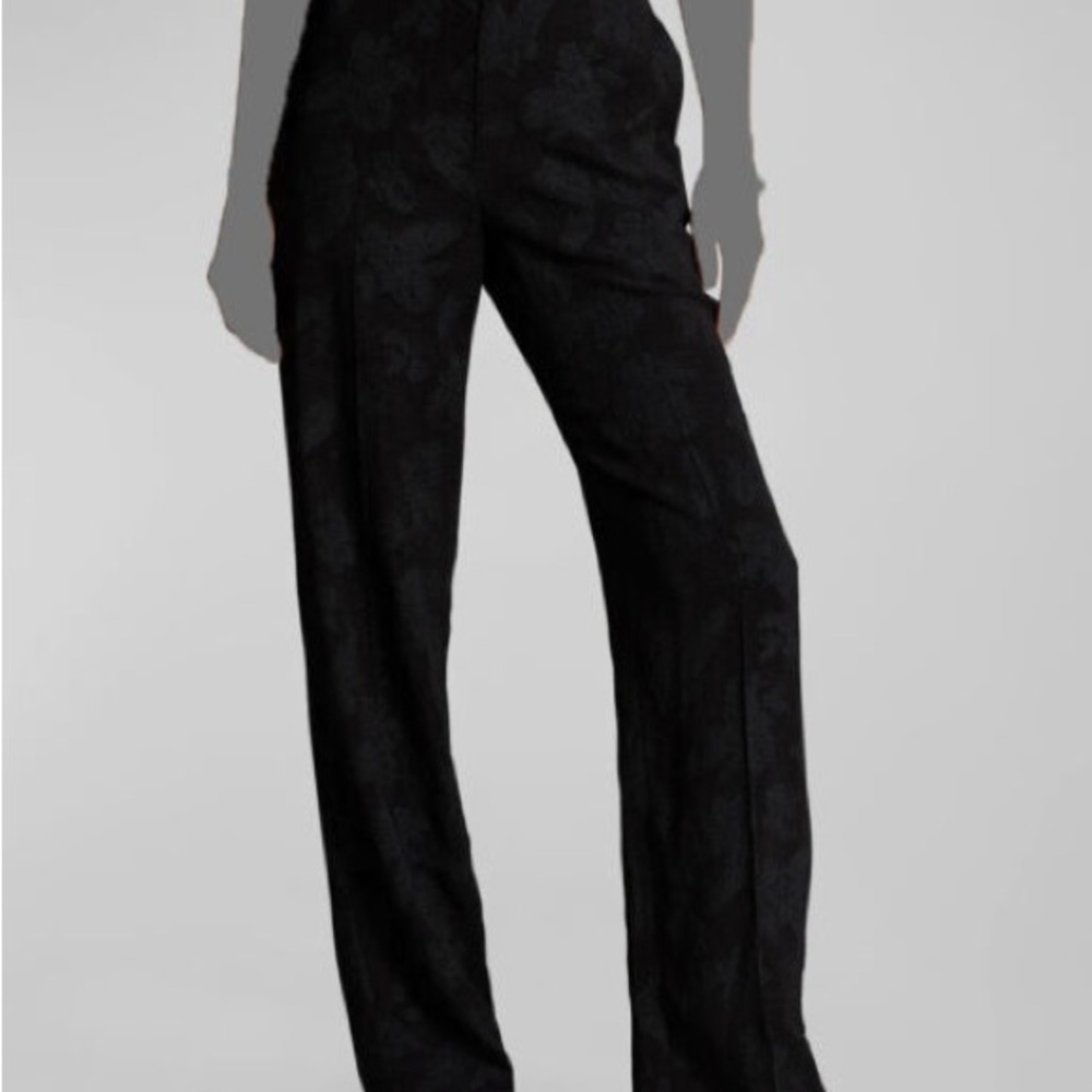 Ralph Lauren Black Floral Straight Pants Petite